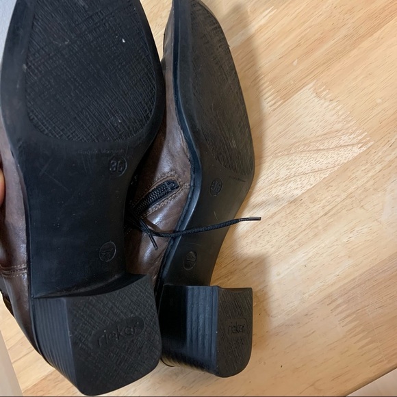 Rieker lace up brown booties chunky heal size 36 (5.5) - Picture 6 of 11